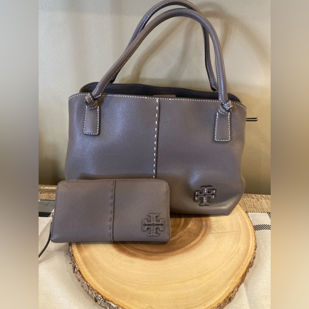 Tory Burch Gray Satchel and Wallet Set - Picture 3 of 15